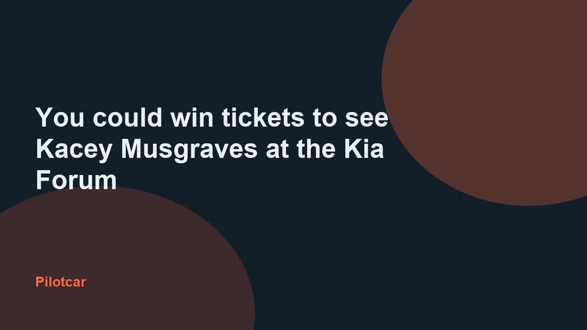 You could win tickets to see Kacey Musgraves at the Kia Forum — overview visual
